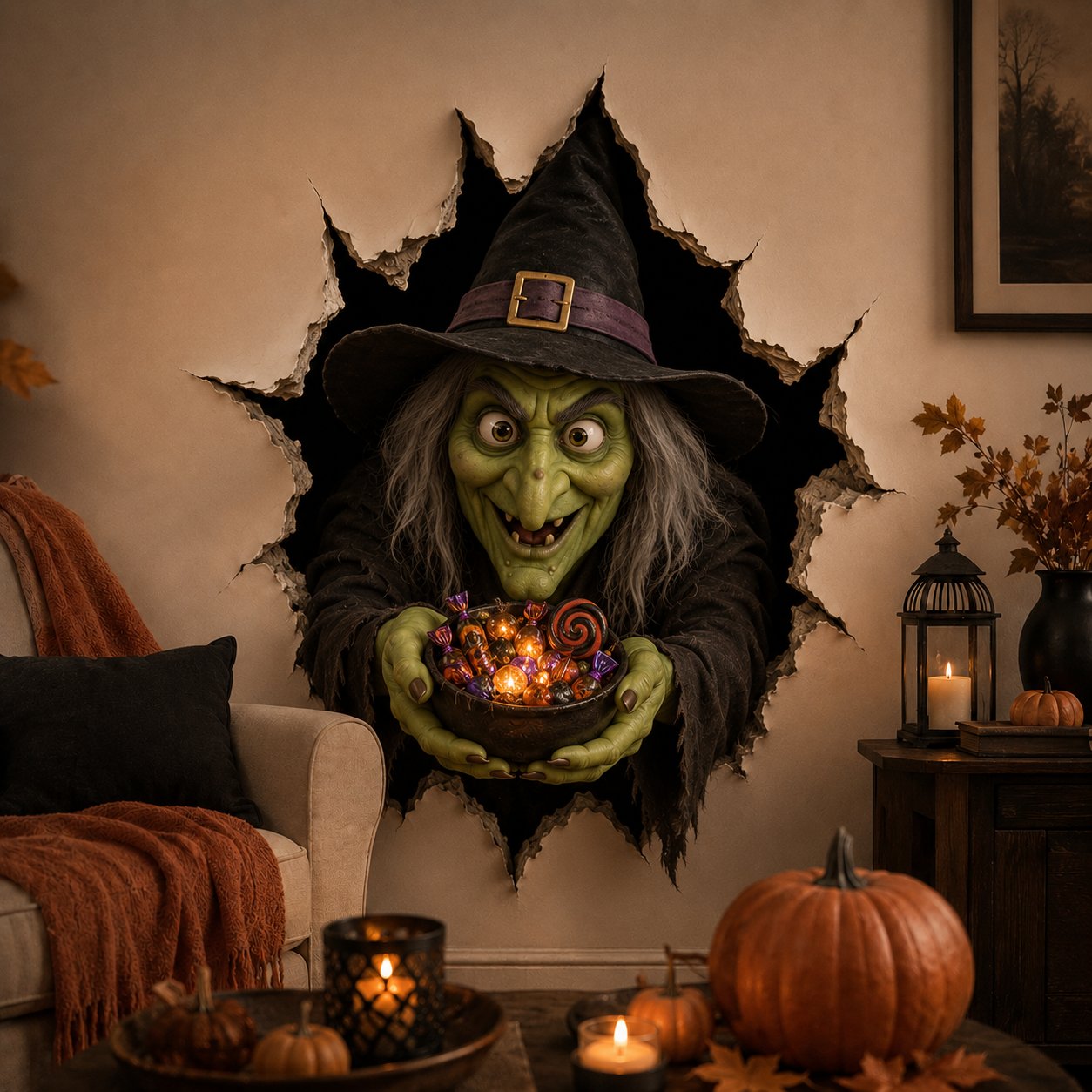 🔥 Last Day 50% OFF - 🎃Halloween Break-In 3D Wall Decals
