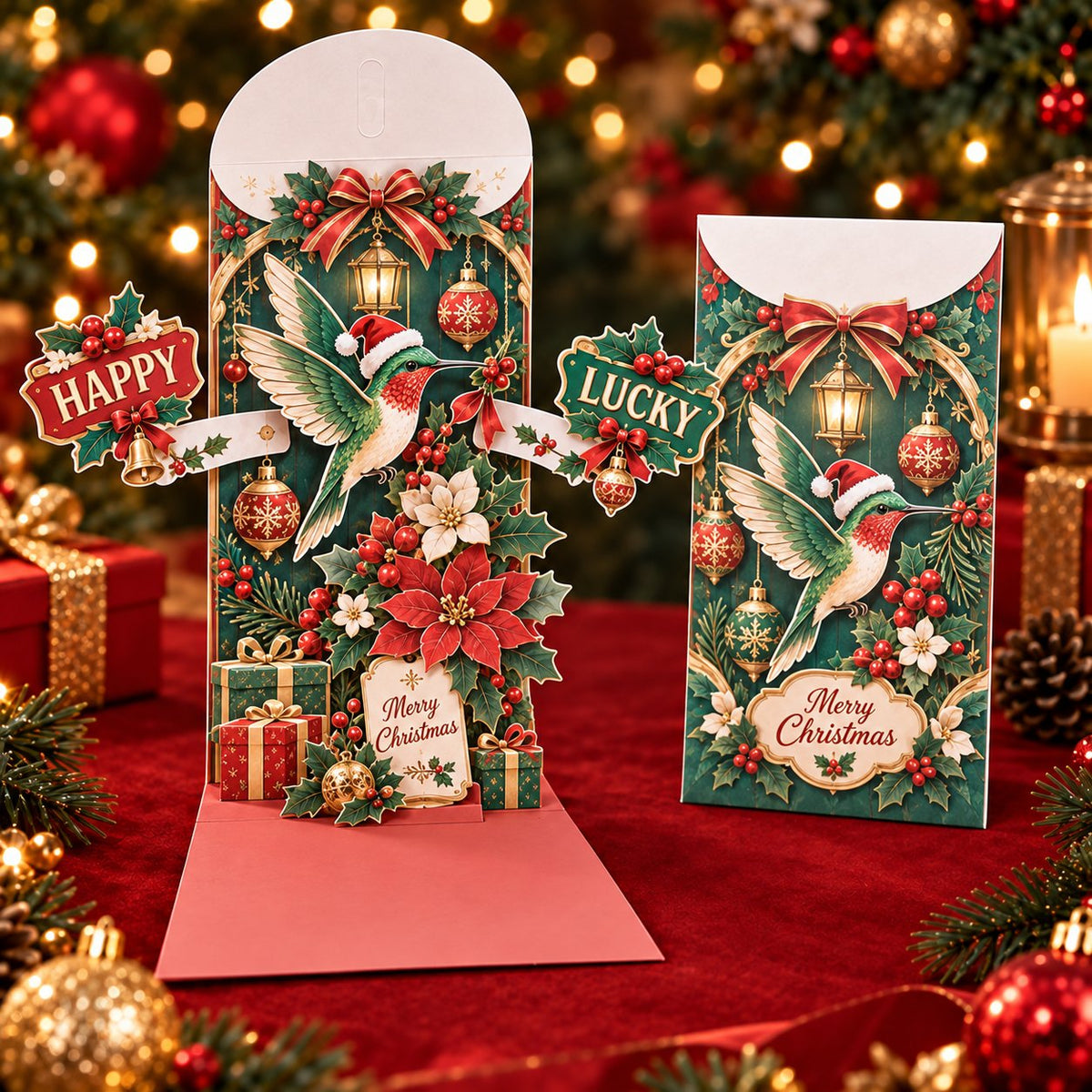 ⏰LAST DAY 50% OFF 🎄Handmade 3D Christmas Money Card – Pop-Up Holiday Card with Cash Envelope & Message Space 💌✍💵