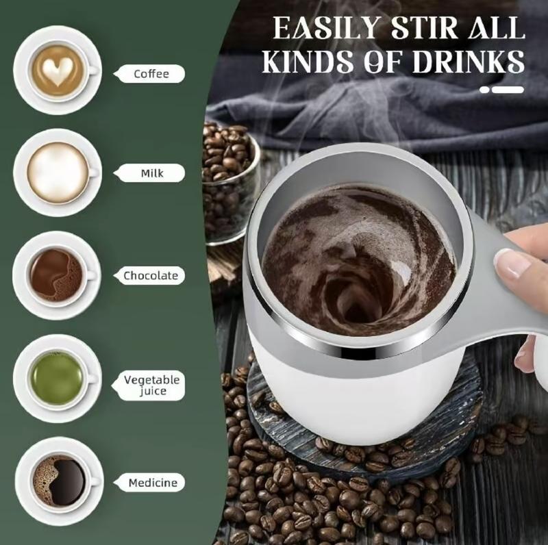 ☕ Automatic Stirring Electric Coffee Mug | 380ml Magnetic Rotating Reusable Travel Cup