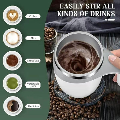 ☕ Automatic Stirring Electric Coffee Mug | 380ml Magnetic Rotating Reusable Travel Cup