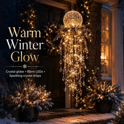 Crystal Cascade Christmas Light™ – Hanging Snowflake & Crystal LED Porch Décor ✨❄️