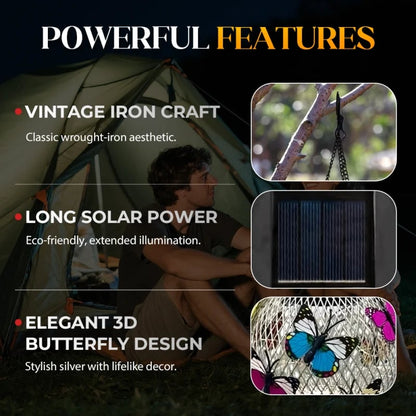 Solar Garden Pendant Light | Handcrafted Iron Art Lantern for Magical Outdoor Ambiance