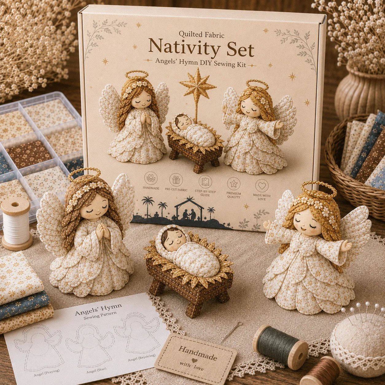 🔥LAST DAY 50% OFF -✨ DIY Patchwork Nativity Scene Sewing Kit (Beginner-Friendly)