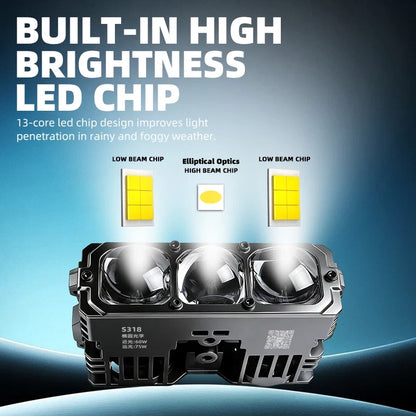 TyiiPlus 75W LED Driving Light – Super Bright 5500K Waterproof Car Spotlight