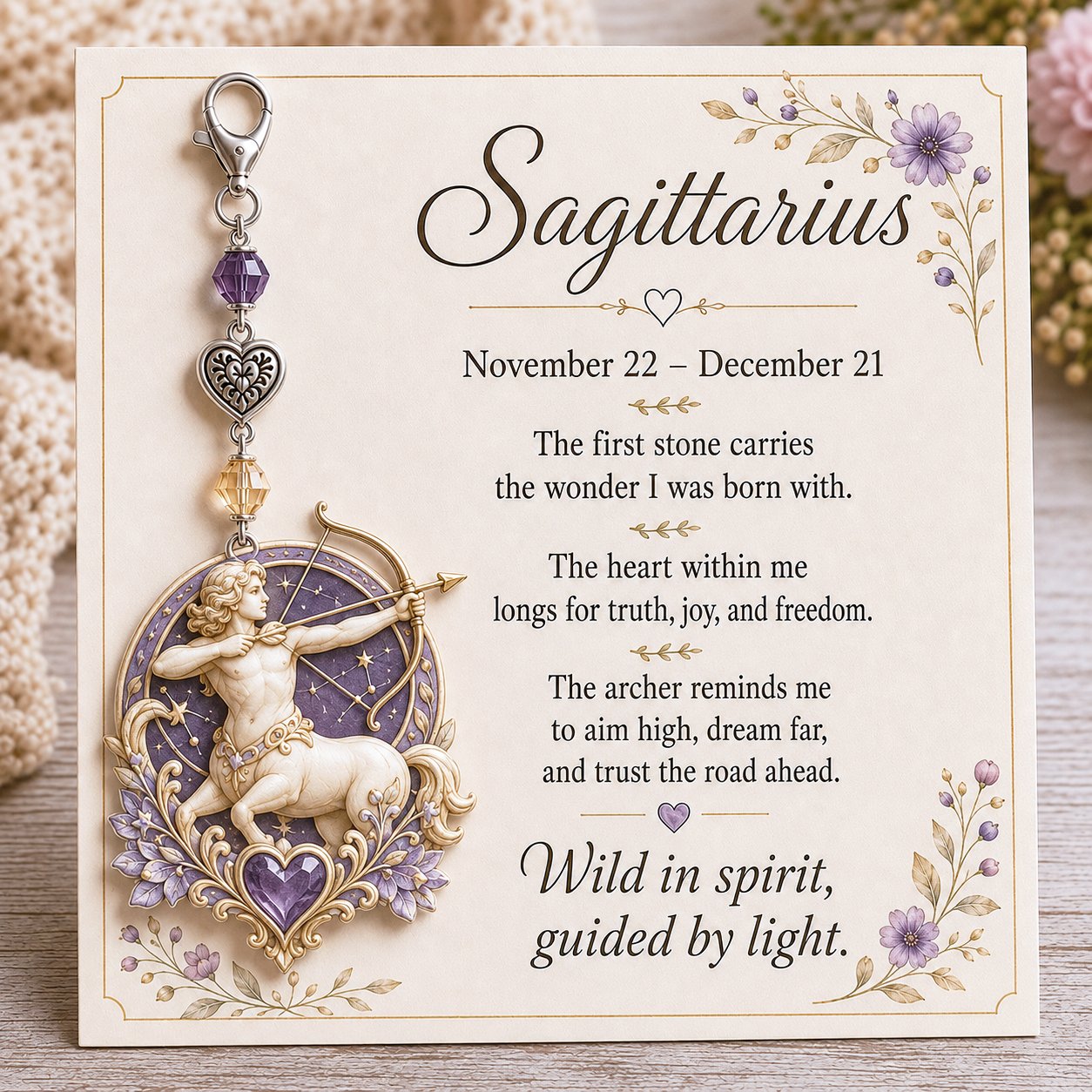 ✨  Commemorative keychains and cards featuring the birthstones of the 12 zodiac signs