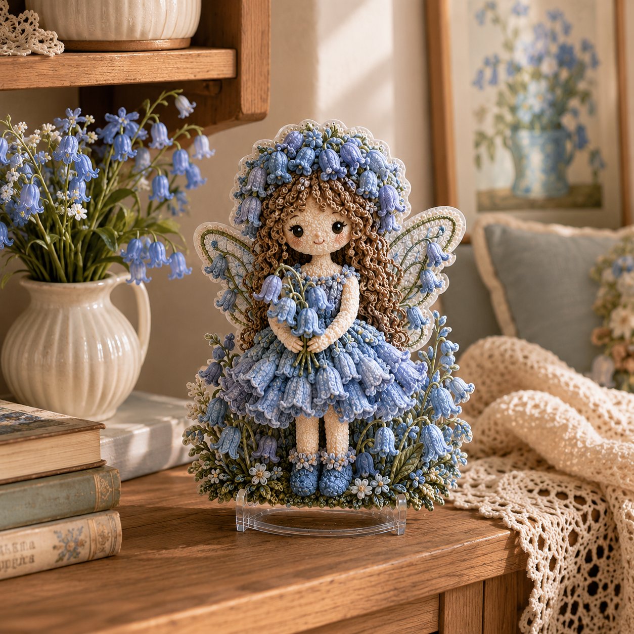 🔥 LAST DAY 49% OFF – 🌸🧚‍♀️ Flower Fairy 3D Fabric Poke Art Kit | No-Sew Fluffy Fabric Craft with Raised Floral Texture & Display-Ready Fairy Decor ✨