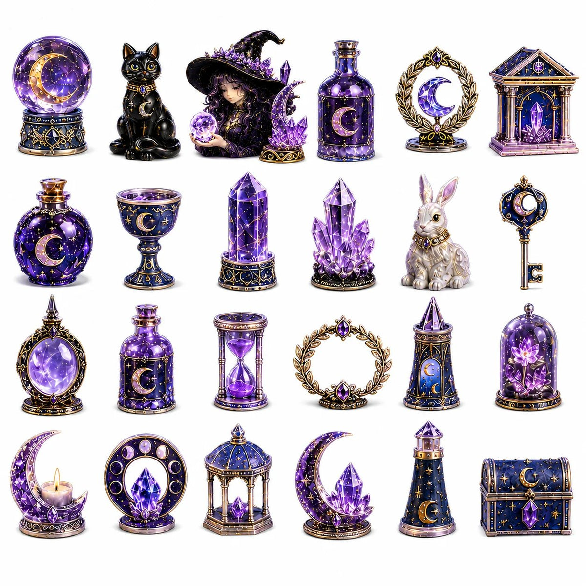 🔮Lunar Witch Advent Calendar 2026 – 24 Enchanted Crystal Miniatures for a Magical Moonlit Countdown