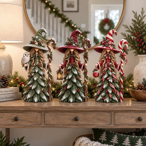 🧙Whimsical Christmas Witch Resin Figurine Collection🎅✨