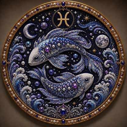 🔥HOT SALE 49% OFF – ✨ Premium 3D Pearl 12 Zodiac Signs Art Kit | Luxury Flocked Canvas with Scratch-Resistant Non-Fading Pearl Beads DIY Handmade Astrology Decor ♈🌙💎
