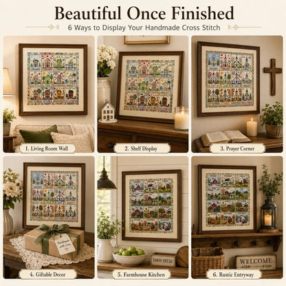 🧵 A Year in Stitches | 12-Month Seasonal Cross Stitch Kit 🌿