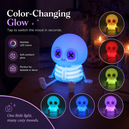 💀Last Day 50% OFF🔥Charming Silicone Skeleton Color Changing Bedside Night Light🔥