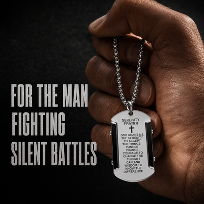 🔥2026 Bestseller🔥 Serenity Prayer Dog Tag Necklace – A Daily Reminder of Peace & Strength