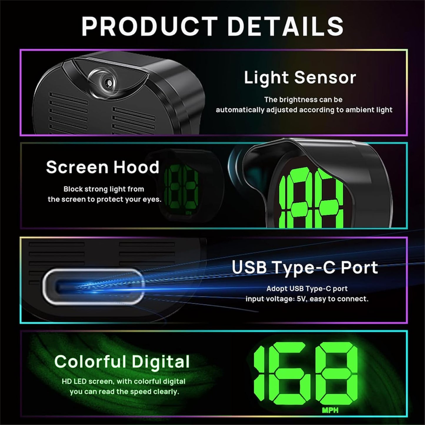 💥LAST DAY SALE 49% OFF💥-GPS Digital Speedometer for Car MPH, USB Connect Plug and Play for Car Truck Motor SUV All Vehicles