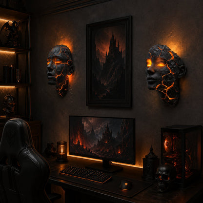 🔥 Cracked Soul Wall Lamp – The Ultimate Gothic & Modern Home Accent