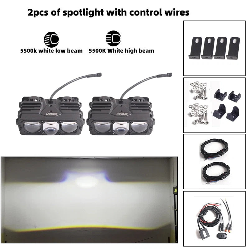 TyiiPlus 75W LED Driving Light – Super Bright 5500K Waterproof Car Spotlight