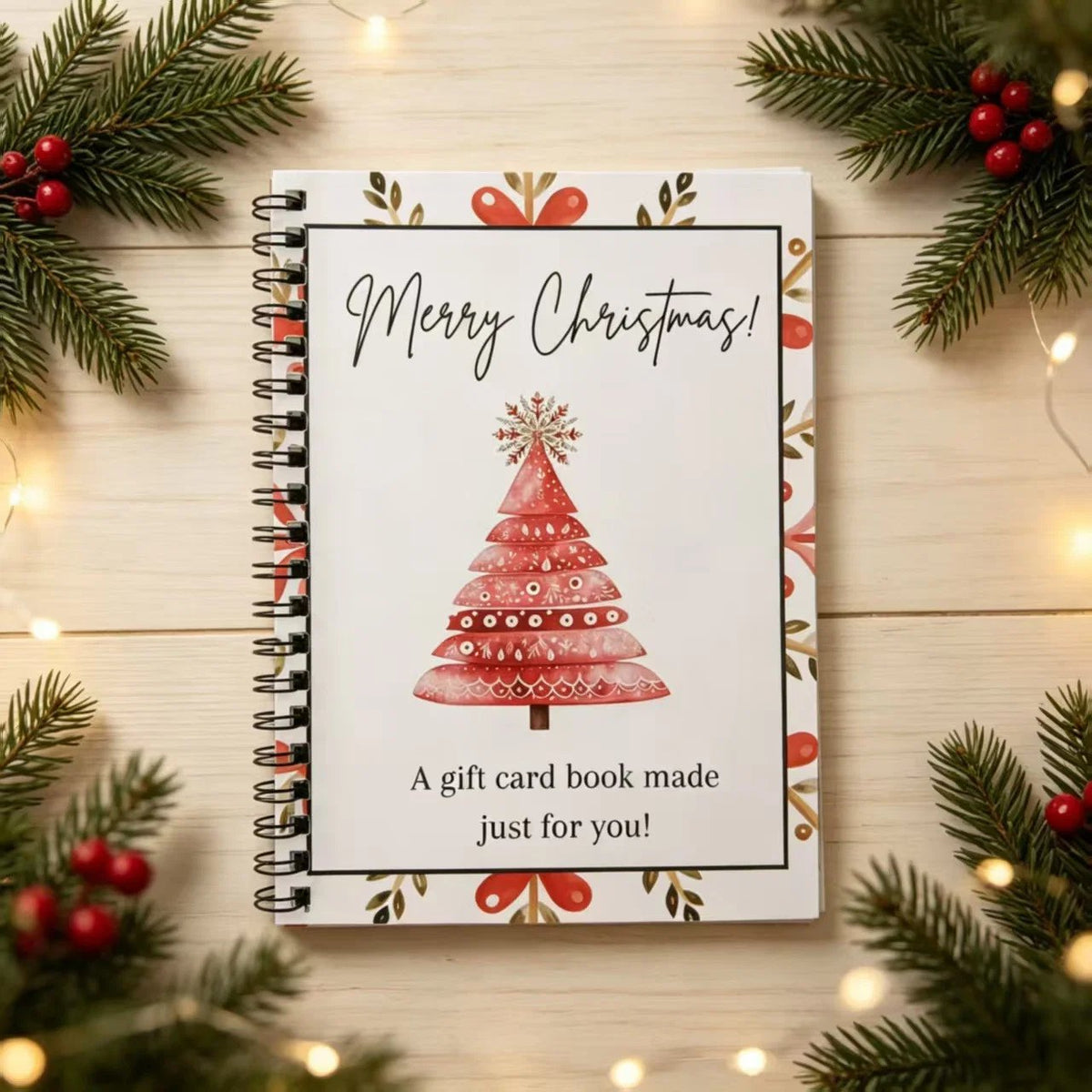 🔥𝗕𝗨𝗬 𝟮 𝗙𝗥𝗘𝗘 𝗦𝗛𝗜𝗣𝗣𝗜𝗡𝗚🎄Turn Gift Cards Into A Christmas Surprise - Spiral-Bound Christmas Gift Card Book🎁
