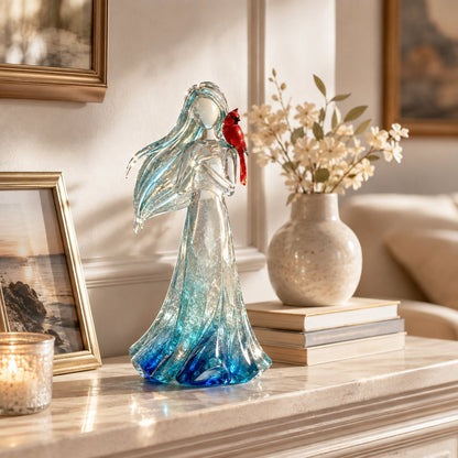 💃🐦Cardinal Memorial Woman Figurine – ❤️Crystal-Inspired Remembrance Gift for Loved Ones(📦Buy 2 Free Shipping)