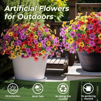 🌸 UV-beständige Kunstblumen – farbecht & farbenfroh für Garten, Terrasse, Heimdekoration