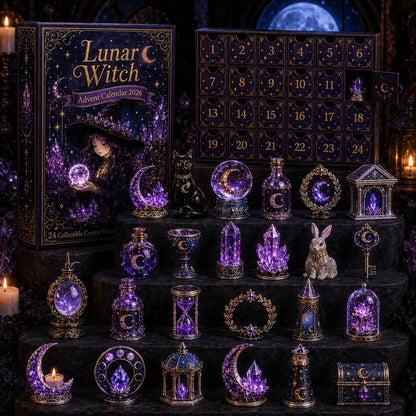 🔮Lunar Witch Advent Calendar 2026 – 24 Enchanted Crystal Miniatures for a Magical Moonlit Countdown
