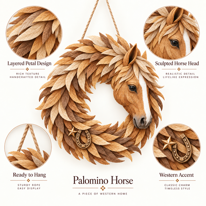 🐴🤎Rustic Horse Head Wreath – Western Farmhouse Wall & Door Decor🎁