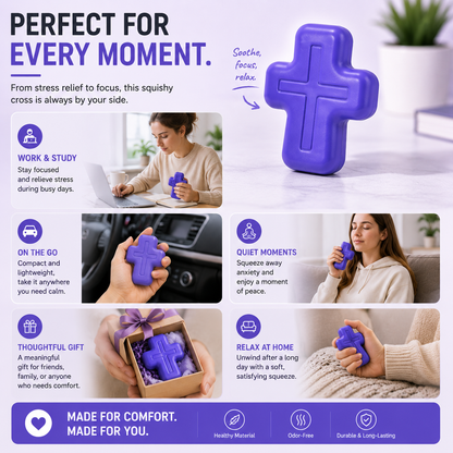 ✝️ Faith-Inspired Cross Squishy – Soft, Odor-Free & Satisfying Squeeze Toy