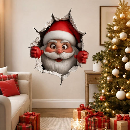 🔥Last Day 50% OFF-Creative 3D Christmas Santa Wall Sticker