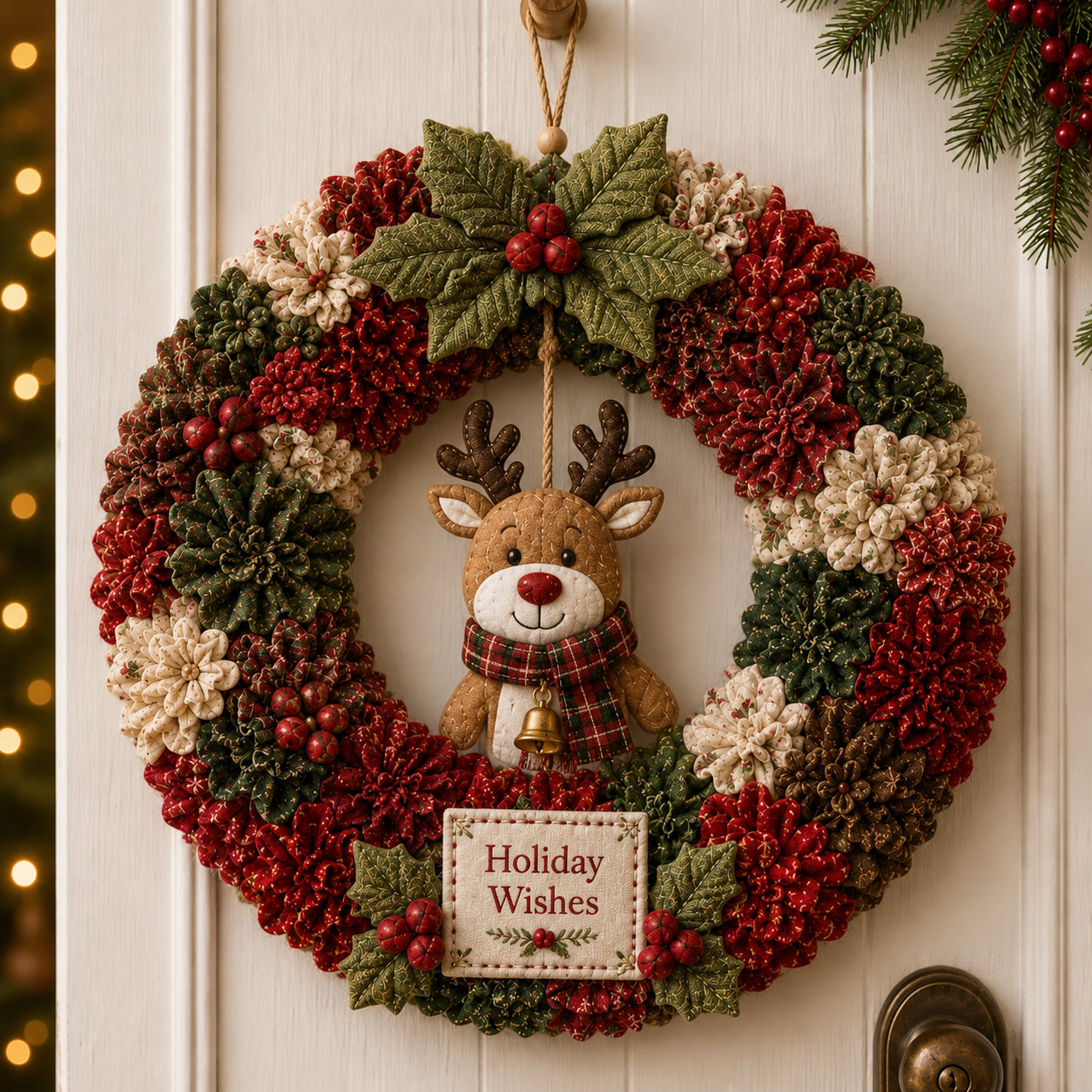 🔥49% Off Last Day - BUY 2 GET 1 FREE🔥🎄 3D Fabric Poke Wreath DIY Kit2