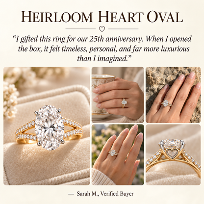 💍🔥 Last Day 90% OFF – Hidden Heart Oval Ring 💖 Two-Tone 14K Solid Gold