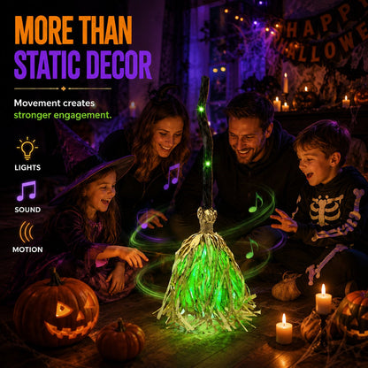 Magic Dancing Witch Broom – Animated Halloween Decor