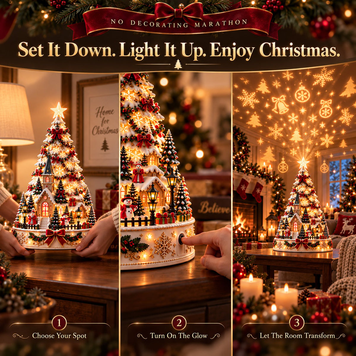 💯 60,000+ Sold - 🎄MerryRealm™ Christmas Village Lightscape Tree