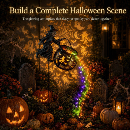 🔥HOT SALE 42% OFF✨🧙‍♀️Halloween Witch Cauldron Garden Light