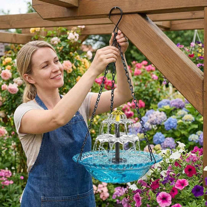 ✨2026 Frühlings-Sonderangebot 50% Rabatt-🐦Solar-Kaskaden-Hänge-Vogelbad-Brunnen