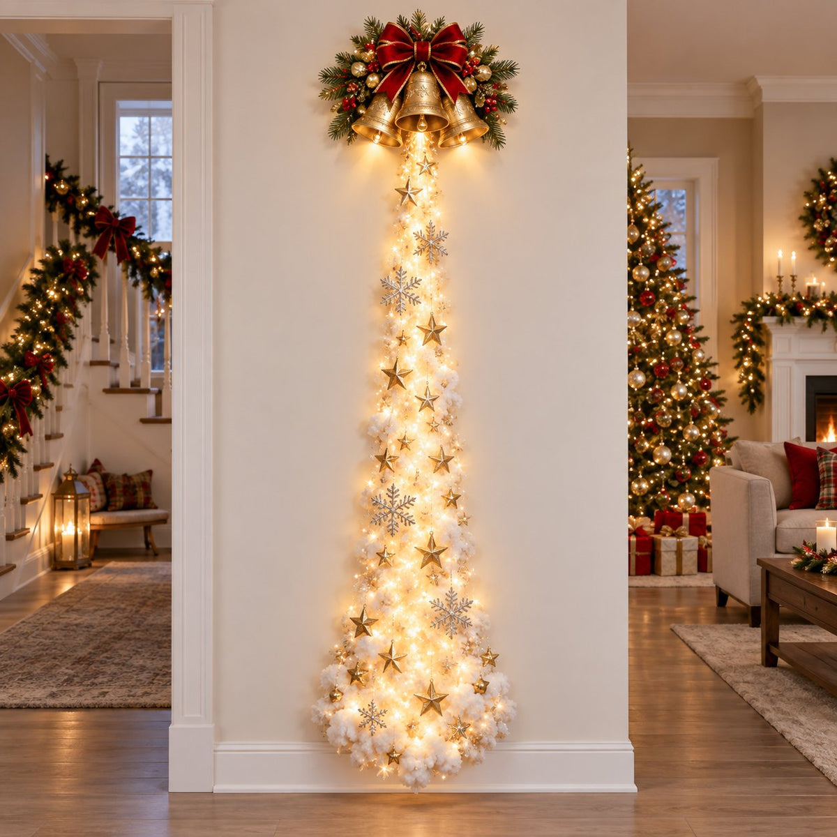 🐦 Cardinal Blessing Cascade Wall Light – Glowing Red Bird & Starlight Wall Décor
