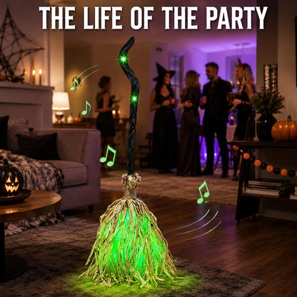 Magic Dancing Witch Broom – Animated Halloween Decor