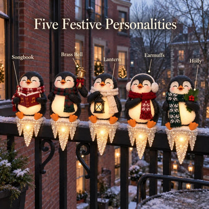 🎄Lighted Penguin Icicle Window Ledge Set
