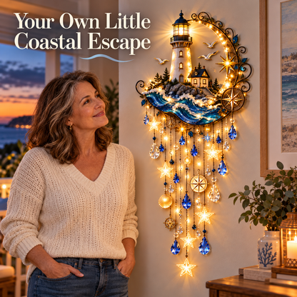 🔥Last Day 49% OFF🔥🌊 Lighthouse Starlight Cascade™ – Lighted Coastal Wall Decor