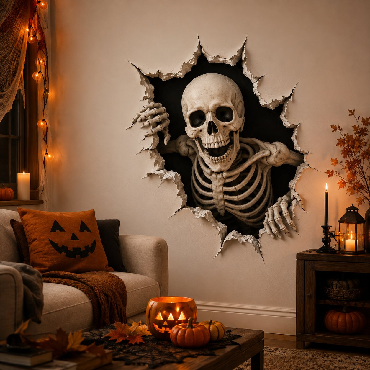 🔥 Last Day 50% OFF - 🎃Halloween Break-In 3D Wall Decals