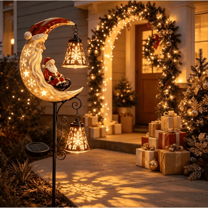 Santa’s Moonlight Lantern Solar Garden Stake