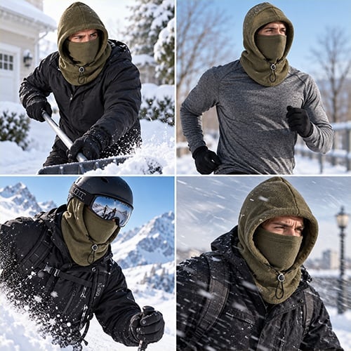 🔥Fleece Double Layer Integrated Mask Hat