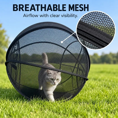 🐱🌿Rolling Mesh Cat Playpen