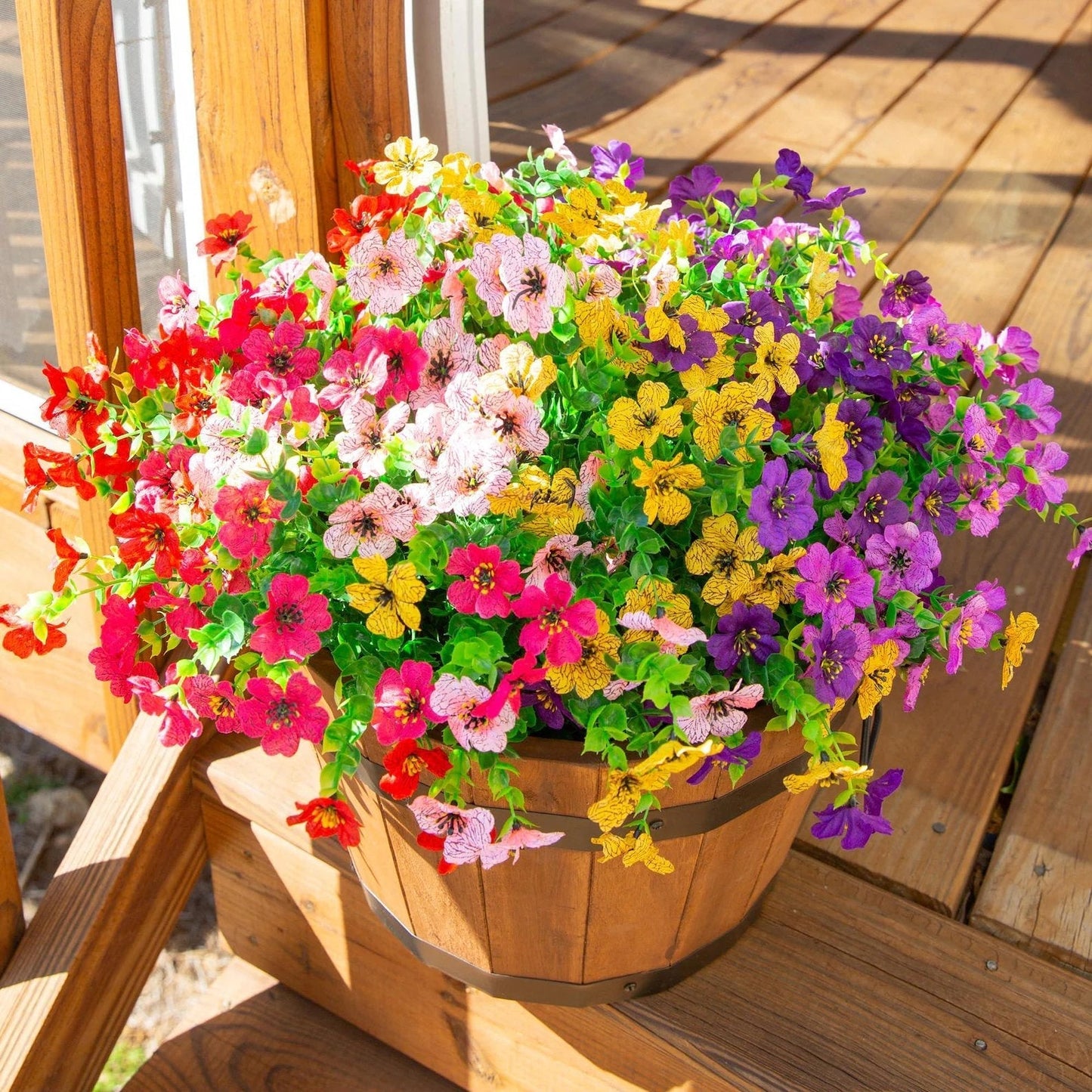 🌸 UV-beständige Kunstblumen – farbecht & farbenfroh für Garten, Terrasse, Heimdekoration