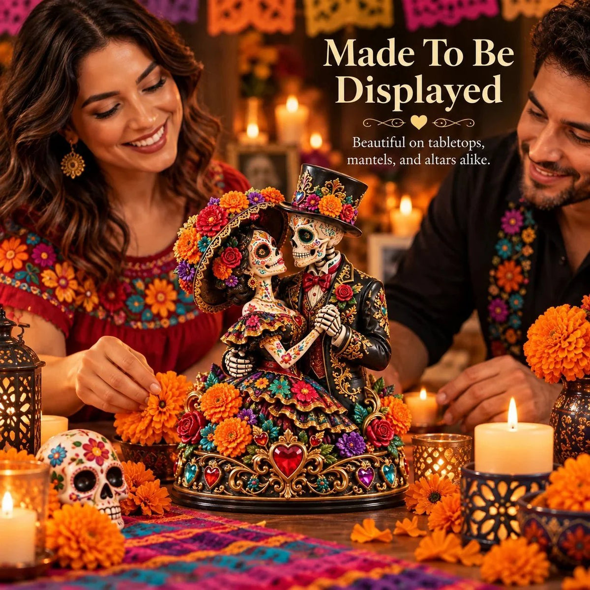 💀Day of the Dead Catrina Figurines – 3 Colorful Character Styles