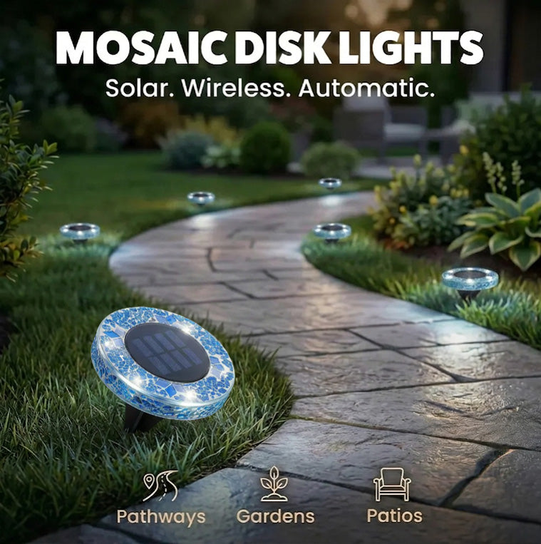 Hot Sale 60% OFF🛋️Solar Mosaic Lights – Waterproof LED Pathway Lights with Auto On/Off