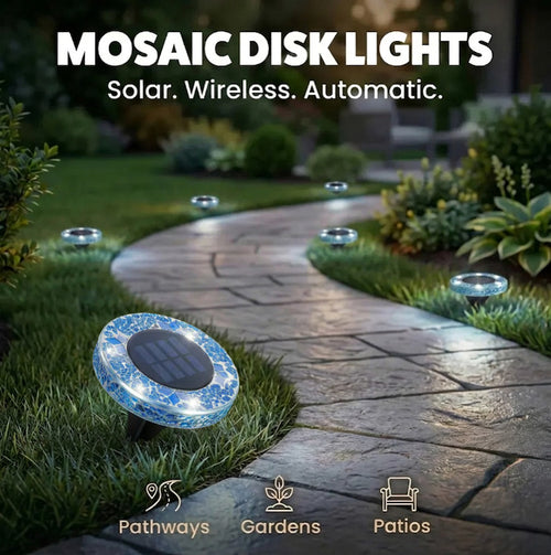 Hot Sale 60% OFF🛋️Solar Mosaic Lights – Waterproof LED Pathway Lights with Auto On/Off