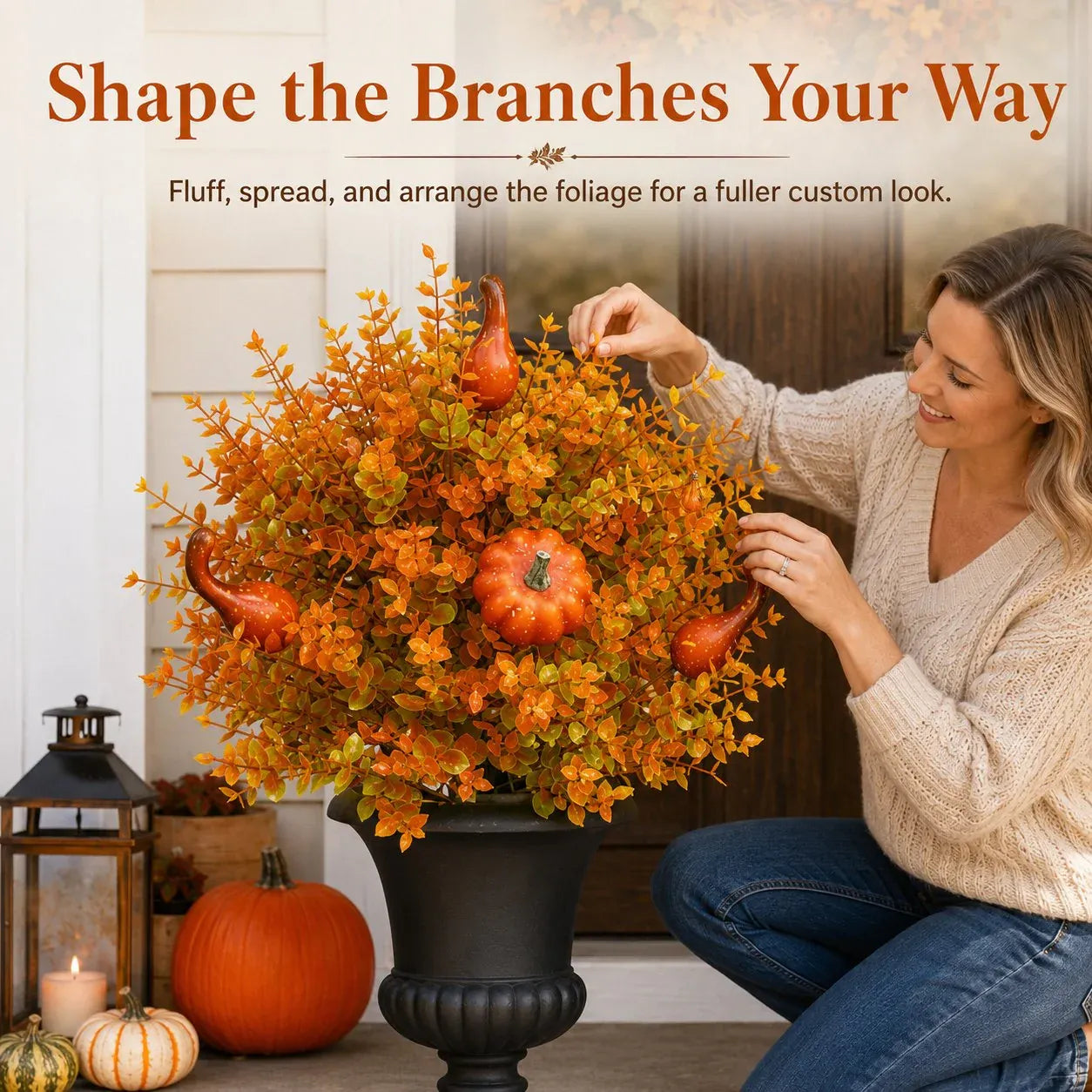 💥 LAST DAY 49% OFF🔥 Artificial Fall Pumpkin Tree Stakes
