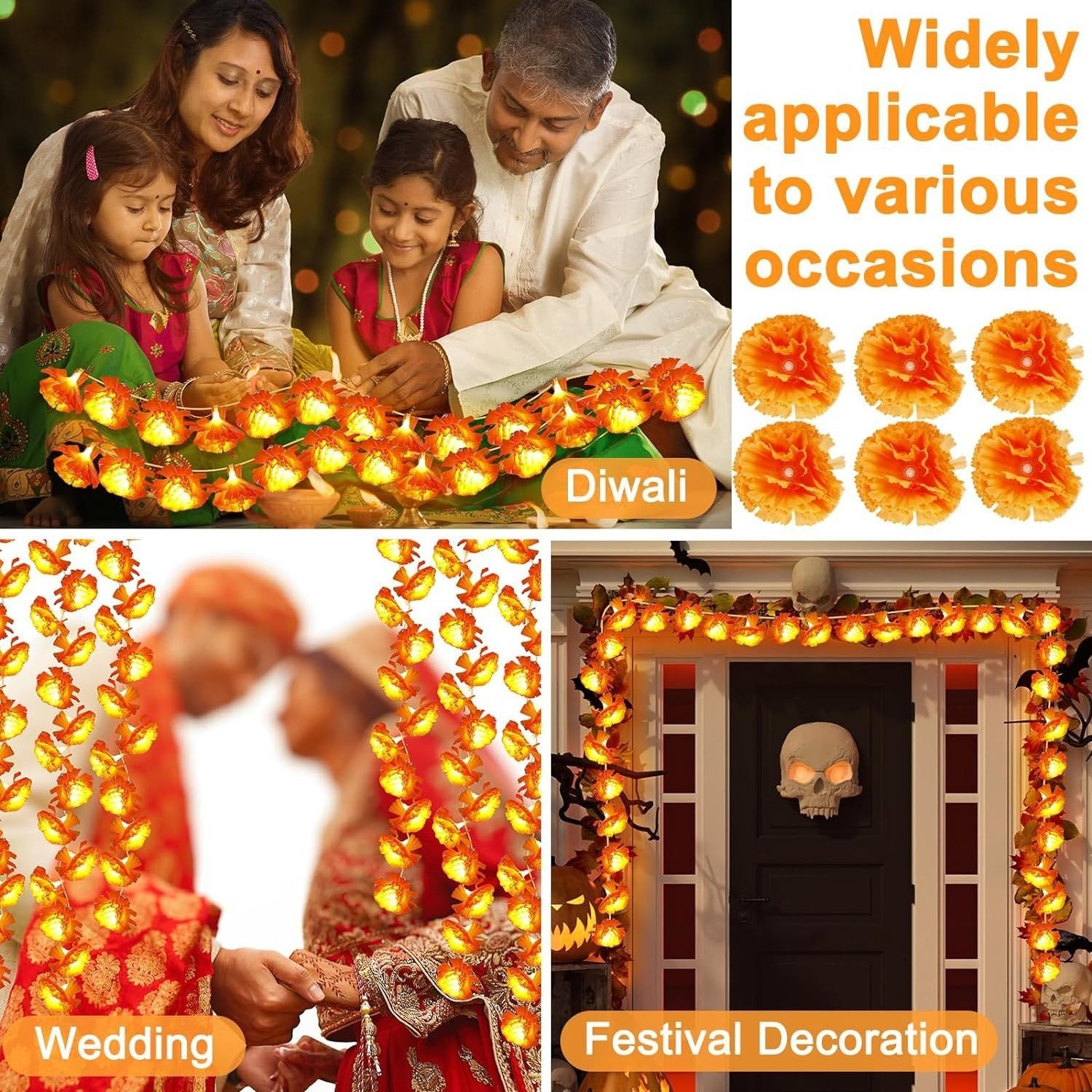 🎃Halloween Early Sale🎃🌼 Mexican Marigold Flower String Lights