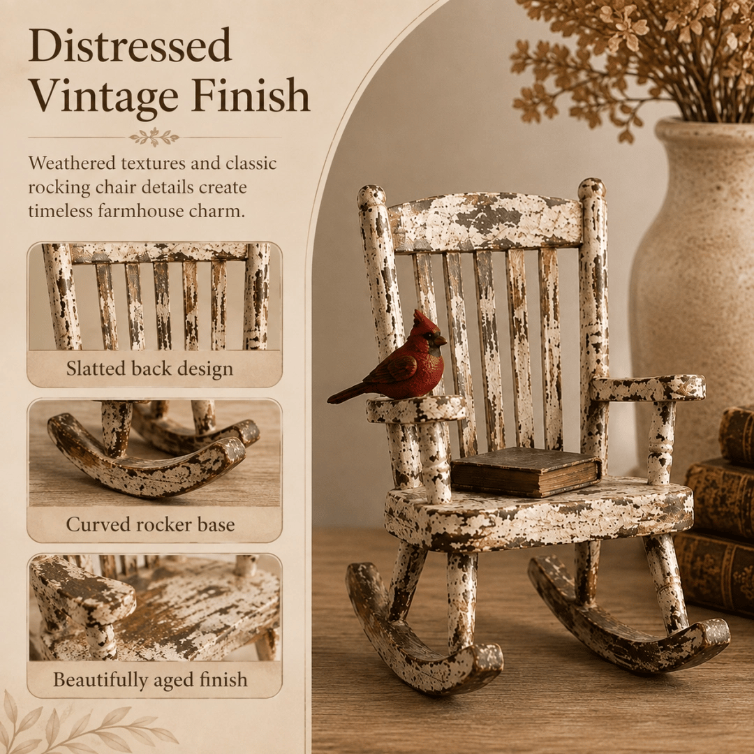 Rustic Cardinal Rocking Chair Decor