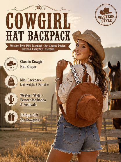 Cowgirl Hat Backpack – Western Style Mini Backpack for Travel & Everyday Use