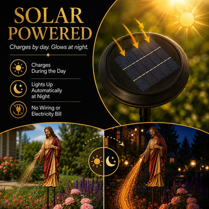 ✝️ Solar Jesus Fiber Optic Garden Light ✨ | Faith-Inspired Outdoor Decor(🔥Same as in the video)