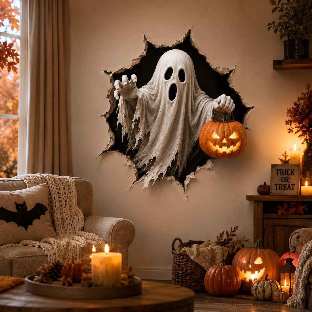 🔥 Last Day 50% OFF - 🎃Halloween Break-In 3D Wall Decals